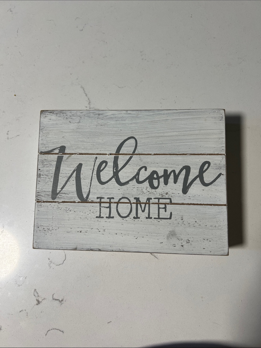 Hobby Lobby White and Gray 'Welcome Home' Rustic Wall Plaque